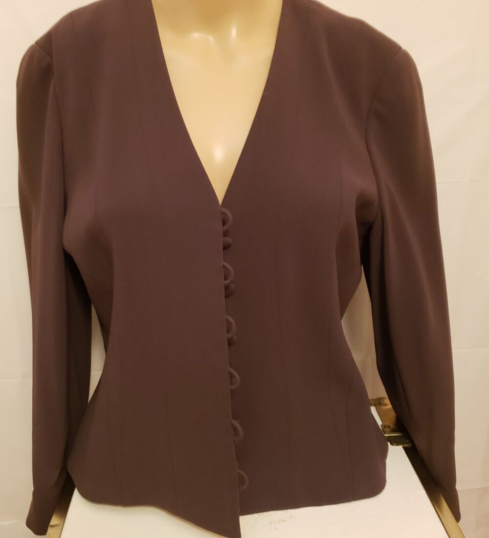Women's Carlisle Lined Skirt Suit Set Formal Brown Wrinkle Resistant Sz 6/8 NWOT